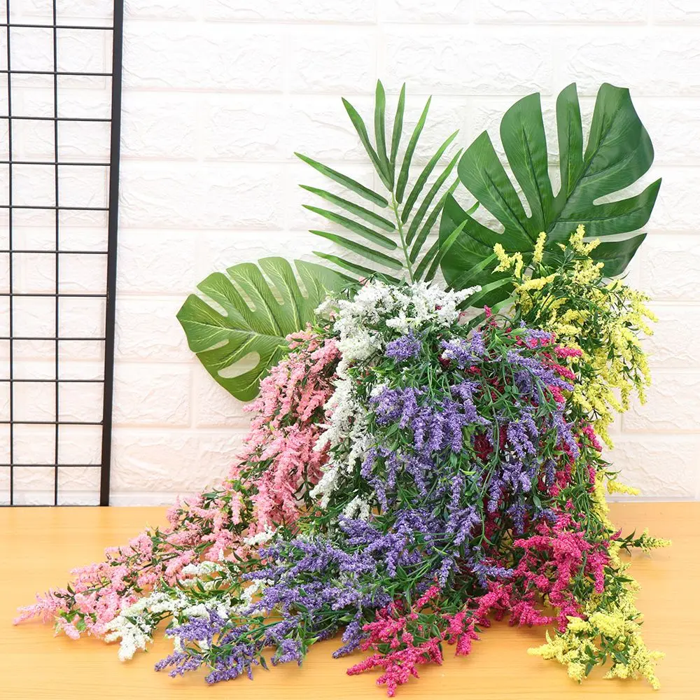 

Living Room Bunch Colorful DIY Craft Fake Plants Vine Flower Garland Wedding Wreath Decoration Artificial Lavender