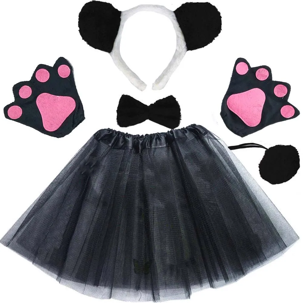 Женский костюм панды для косплея повязка на голову юбка-пачка хвост лапа подарок