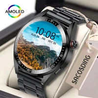 1 39 inch amoled smart watch 454454 screen always display the time bluetooth call 8g rom local music smartwatch men sport clock