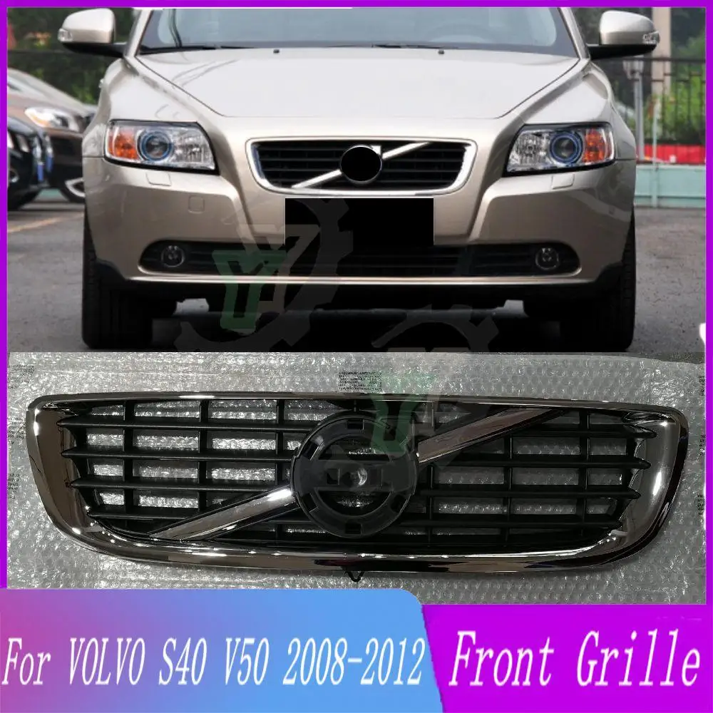 

31290532 For VOLVO S40 V50 2008 2009 2010 2011 2012 Car Accessory Chrome Front Bumper Grille Centre Panel Styling Upper Grill