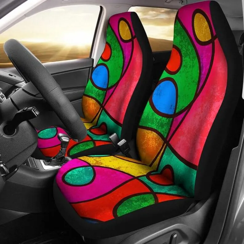 

Bold Colorful Boho Loops, Car Seat Covers, Car Accessories, Gift for Her, Custom Seat Covers, Custom Made Cover, Auto Seat Cover