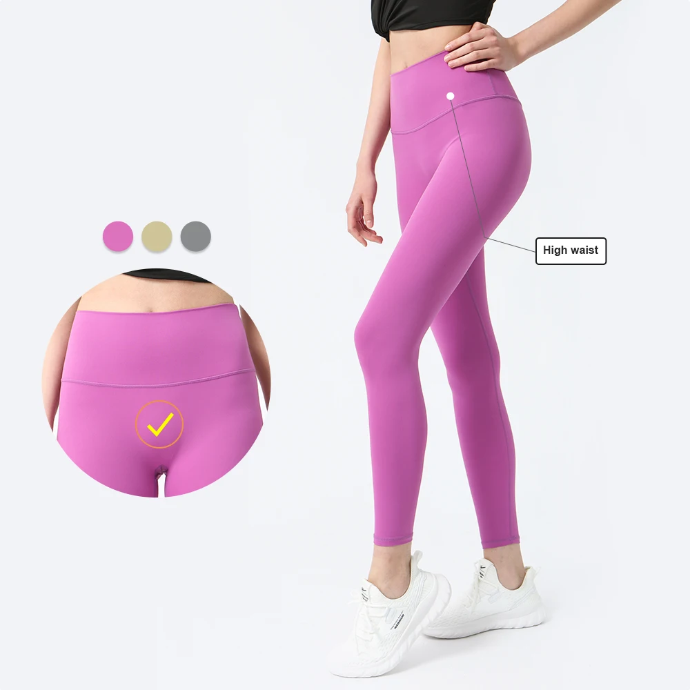 Sodalemon Yoga Leggings Seamless No Front Awkward Line High Waist Sport Pants Fitness Gym Elastic Tight Without Running Leggings