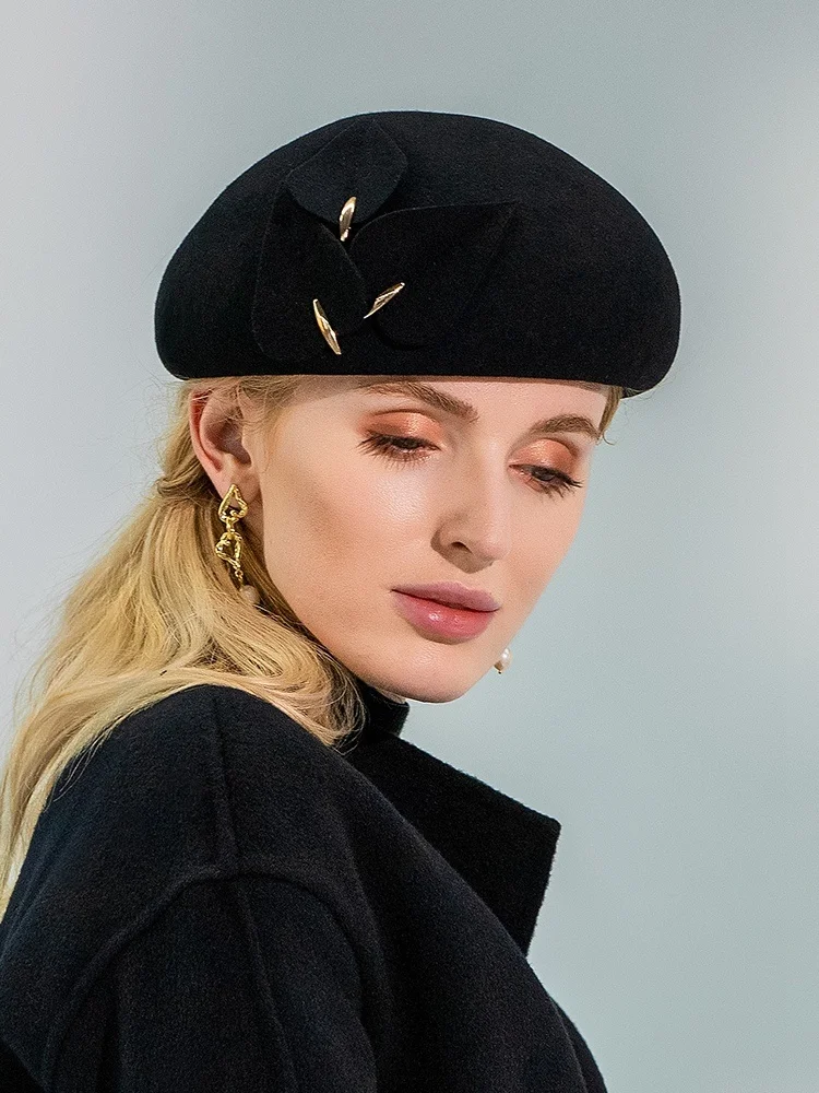 

EE 2021 autumn winter new fashion versatile Beret romantic French woolen hat