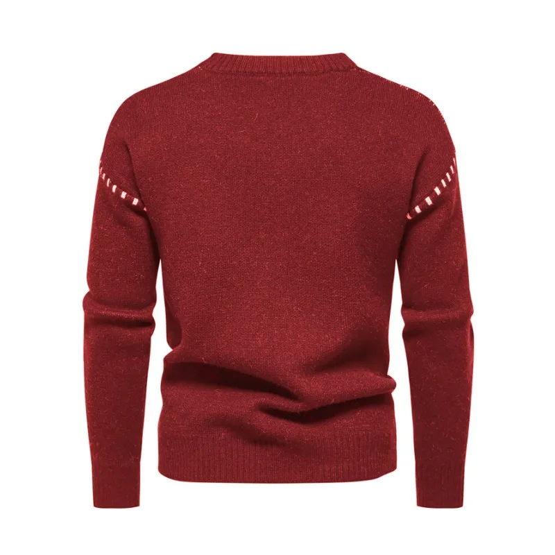 2025 Мужской свитер со змеиным принтом и длинными рукавами круглым воротником