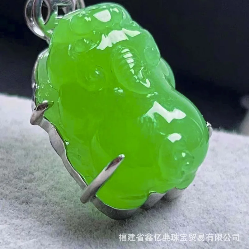 Натуральный Изумрудный кулон A18k из Мьянмы ледяной нефритовый каплевидный нефрит