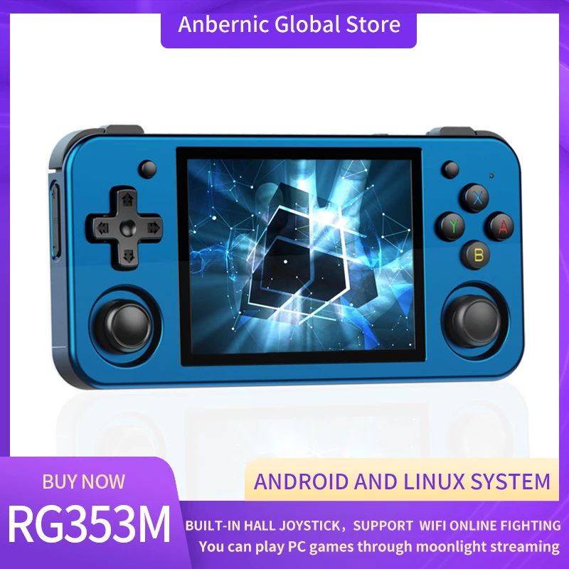 

Anbernic New RG353M 3.5-inch Support WIFI online Game Console Android Linux system Game Player Built-in Hall joystick RK3566