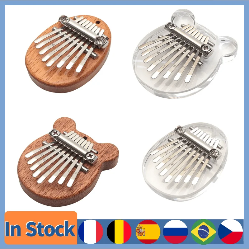 

8-Key Mini Kalimba Thumb Piano Finger Percussion Instrument Portable Marimba Finger Piano Children’s Gift Pocket Keyboard Piano