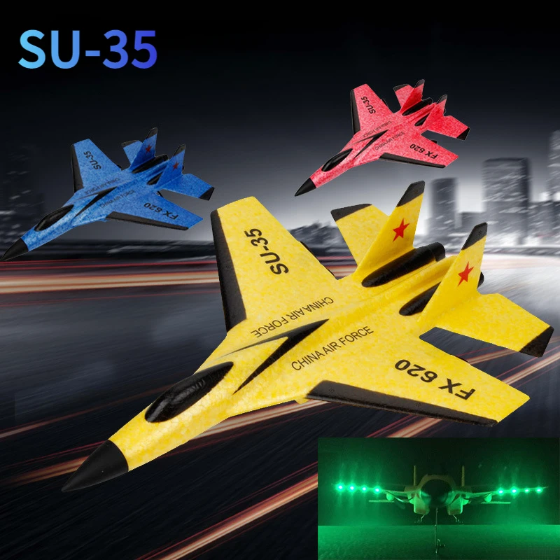 

2.4G Glider RC Drone FX620 SU35 Fixed Wing Airplane Remote Control Airplane Electric With LED RC Plane SU-35 Outdoor Toys