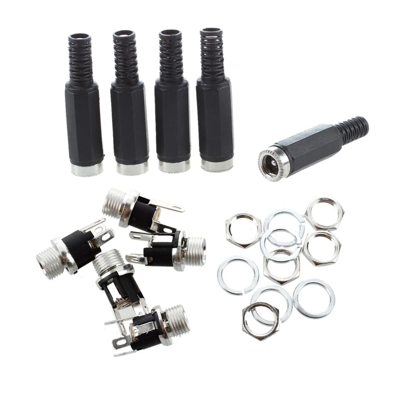 

5 Pair 5.5Mm X 2.1Mm Dc Power Jack Socket Female Panel Mount Connector & Female Dc Power
