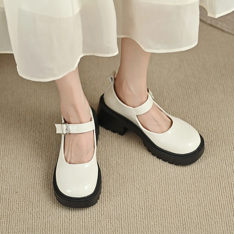 

Autumn Mary Jane Small Leather Shoes Lolita Women's All-match Style Thick-soled Round Toe Shoes Buckle Soft Sole Walking Shoes