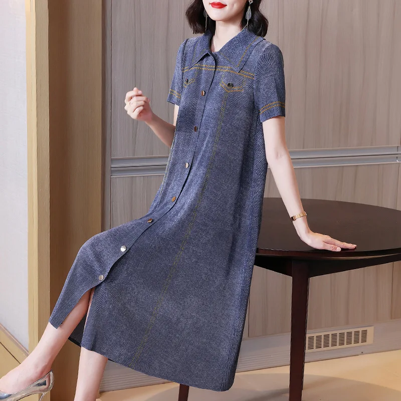 Модное платье для матери с принтом Новинка Весна 2022 высококачественное