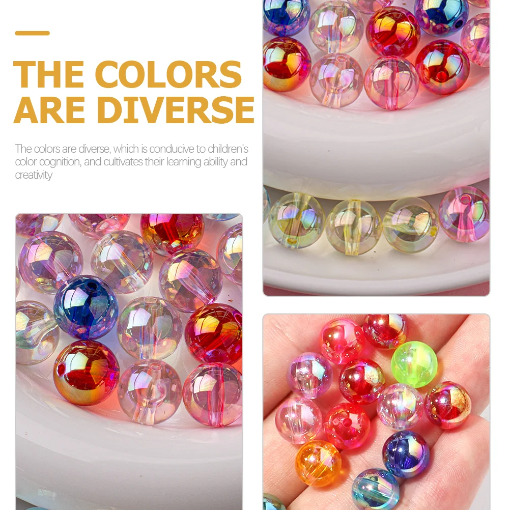 200 шт. цветные круглые бусины-разделители с покрытием Ab акриловые аксессуары для