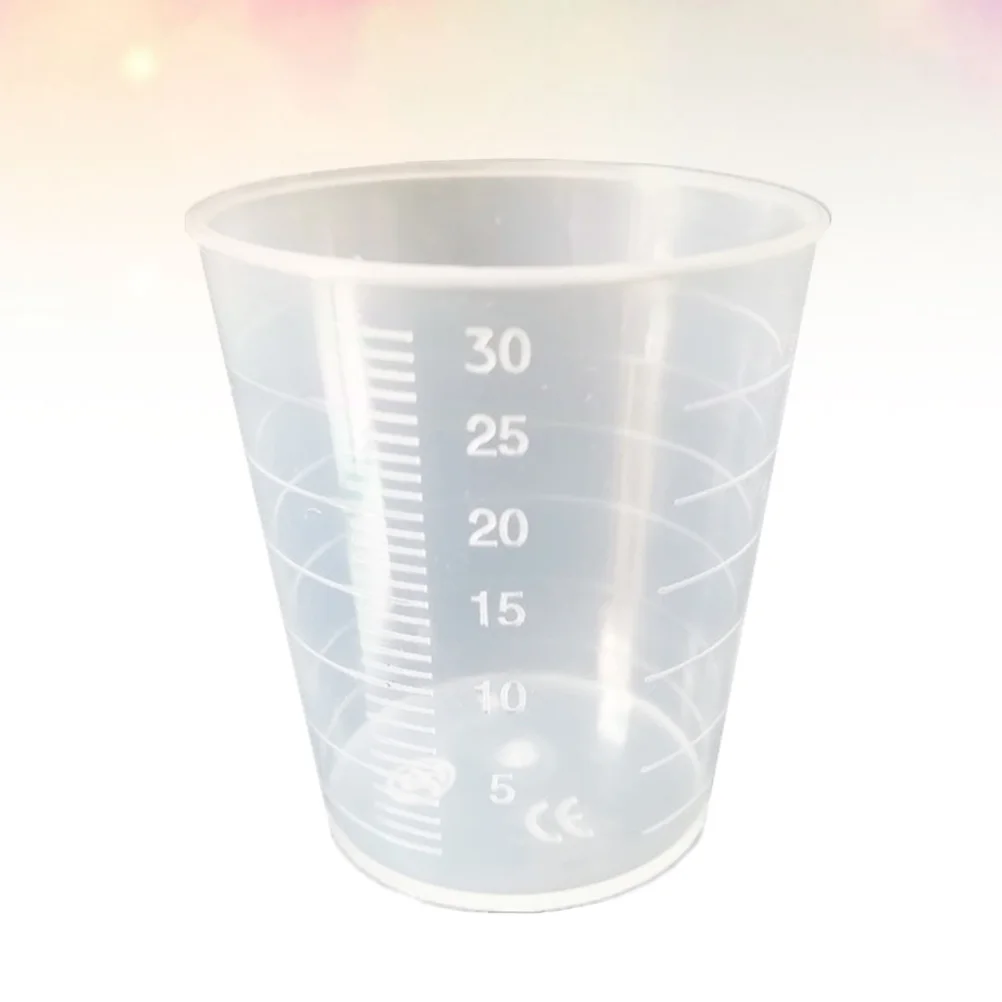 

100pcs Measuring Cups Transparent Specimen Cup Graduated Cups Epoxy Resin Mixing Cups for Kitchen 30ml