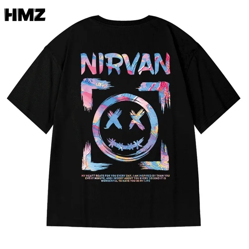 

HMZ T Shirt Hip Hop Dark Streetwear Tshirt Devil Grimace Print Harajuku Summer Short Sleeve T-Shirt Cotton Tops Tees Oversized