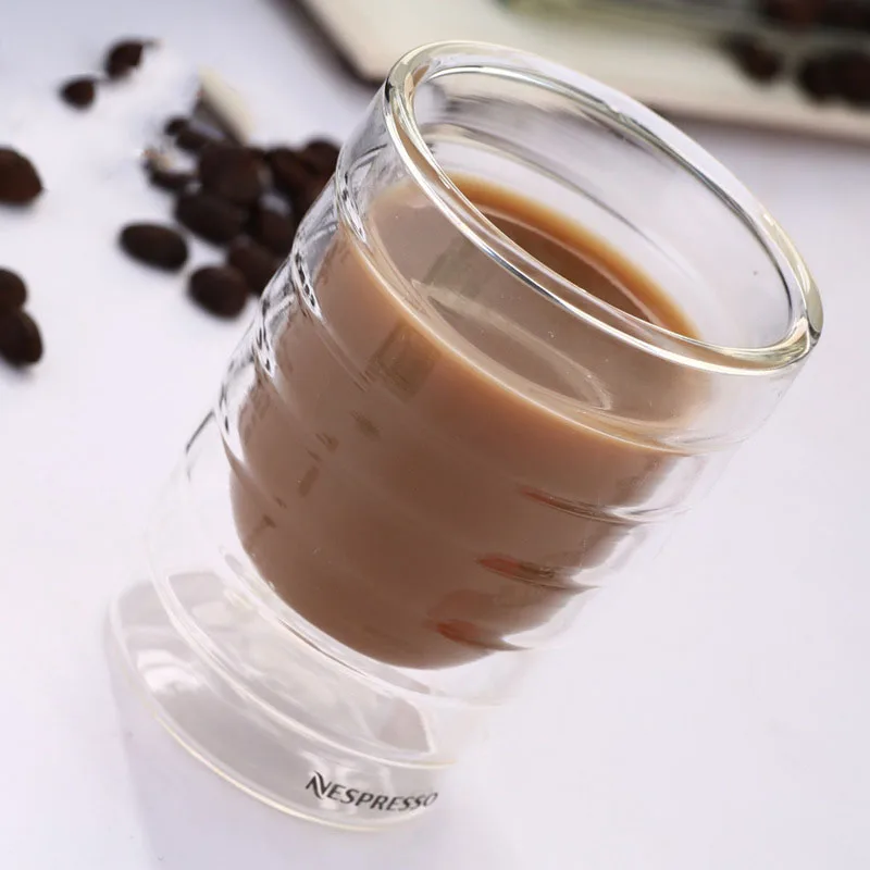 1Pcs Coffee Cup Caneca Hand Double Wall Glass Tea Cups Whey Protein Canecas Nespresso Coffee Espresso 150ml Thermal Cup