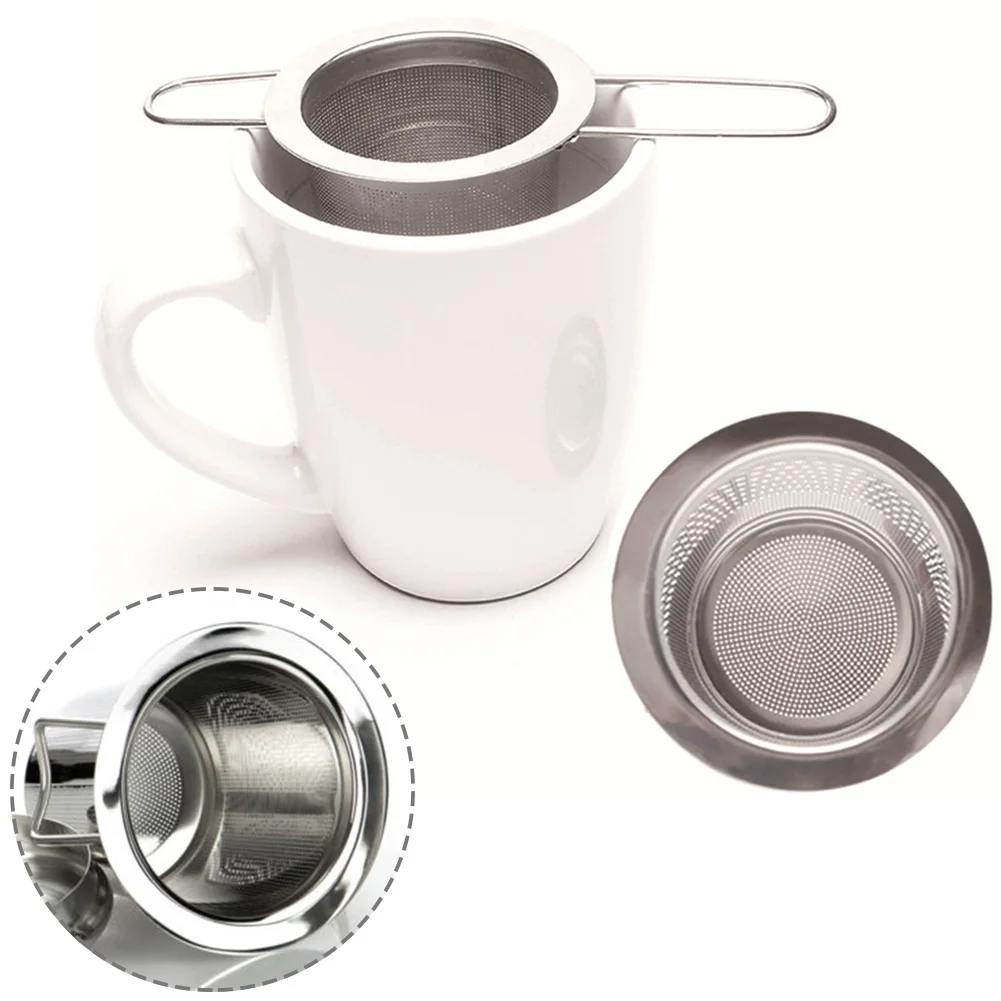 Strainer Cup Tea Infuser Loose Leaf Filter With Cover Two Fo