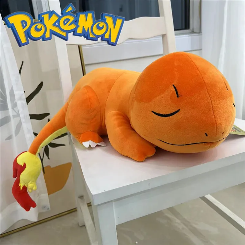 35cm Pokemon Original Sleep Charmander Plush Toly Pillow Soft Stuffed Japanase Anime Dragon Plushies Doll Toy Gift For Children