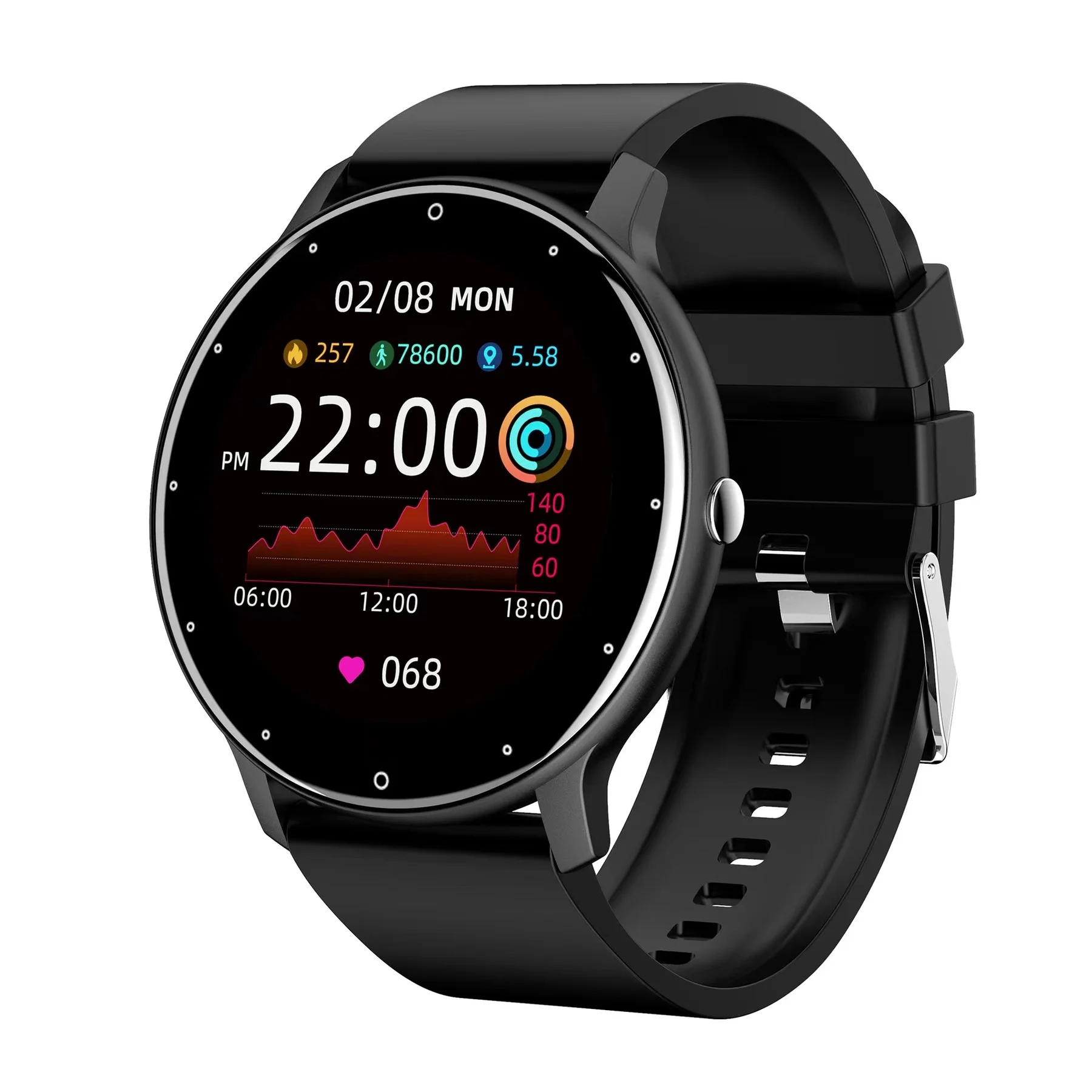 

full touch screen smart watch ip67 waterproof sports bracelet weather forecast heart rate blood pressure message reminder watch