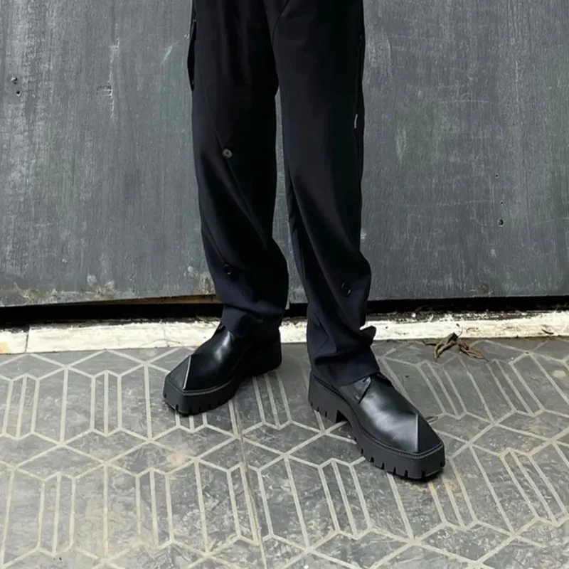 Owen Seak Women Casual Shoes Retro Pumps Luxury Trainers Sneaker High Street Lace Up Riding Spring Black Shoes