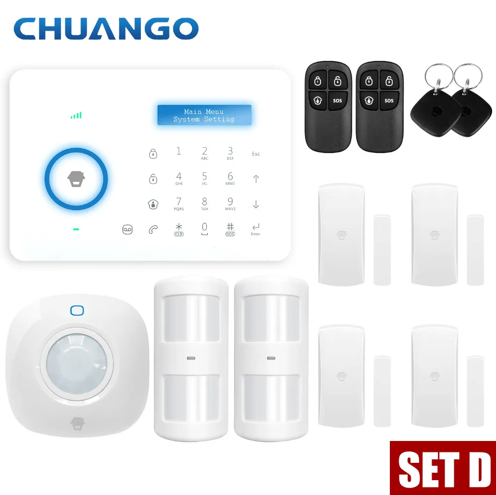 

Chuango A11 PSTN Alarm System Touch keypad Smart Home Burglar Alarm System Motion Sensor