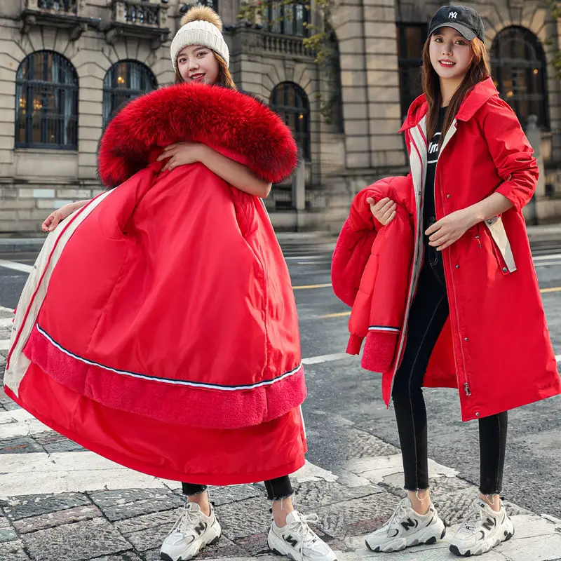 Detachable Pie Overcame Medium Long Women's Blouse 2022 New Korean Velvet Thickened Cotton Coat Winter Windbreaker Coat
