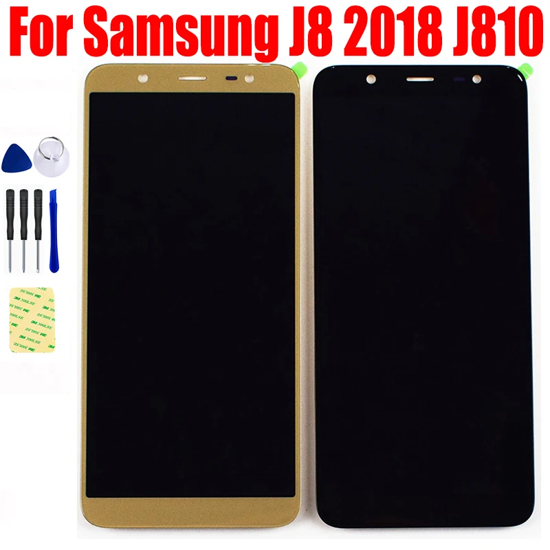 

ЖК-дисплей для Samsung Galaxy J8 2018, J810, J810F, J810F/DS, экран Pantalla, монитор с сенсорной панелью, дигитайзер, стекло в сборе
