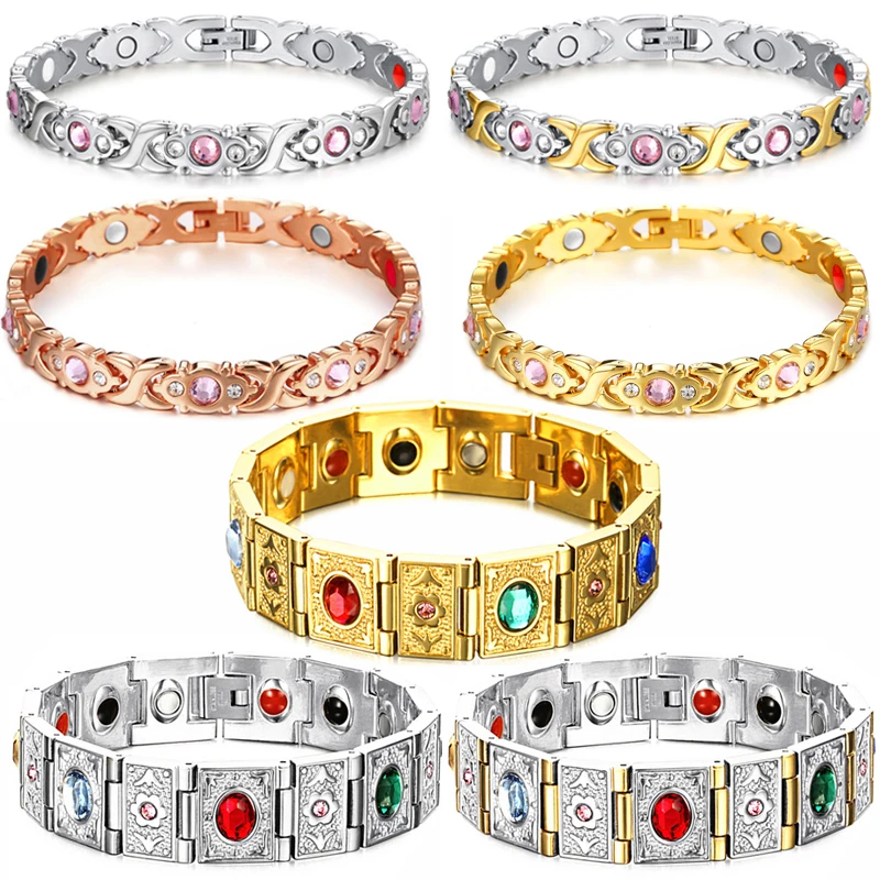 Браслет из нержавеющей стали с кристаллами для девочек и женщин |