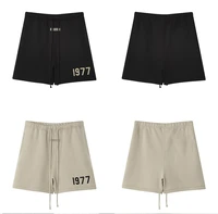 men summer essentials shorts sweatpants 11 100 cotton oversized shorts 1977 letter print unisex hip hop sports streetwear