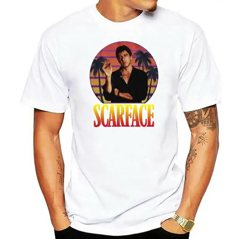 

MENS OFFICIAL Scarface Movie AL PACINO T-Shirt MIAMI SUNSET Black Cotton SM 5XL TEE Shirt Summer O Neck Tops