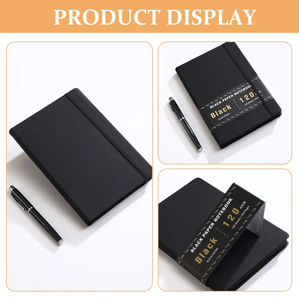 Журнал с пустой страницей блокнот из черной бумаги меморандум для дорожных