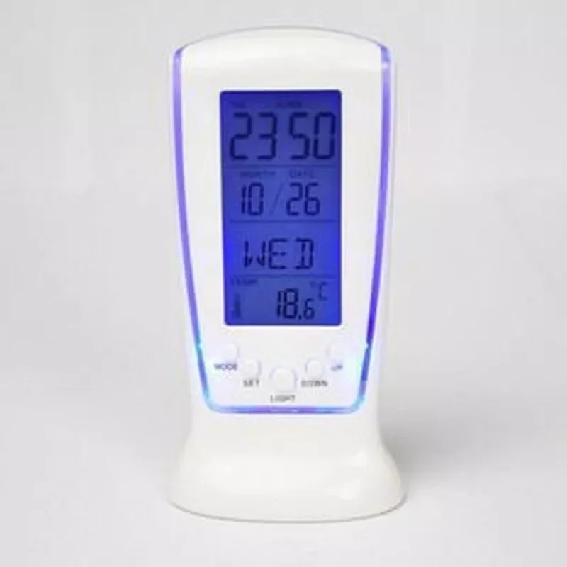 

Calendar Temperature LED Digital Alarm Clock with Blue Back light Electronic Calendar Thermometer Led Clock With Time