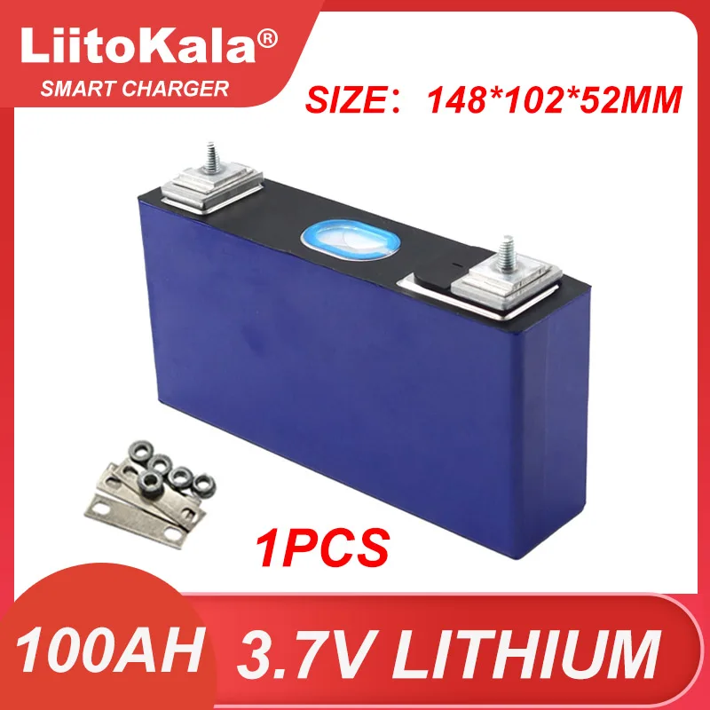 

1pcs Liitokala 3.7V 100Ah Large Lithium Battery Single Power Cell for 3s 12V 24 Motorcycle Solar Electric Car Category Wind to