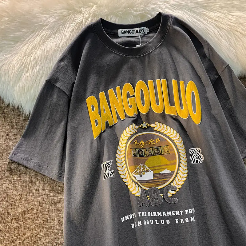 Футболка мужская и женская с принтом свободная брендовая Ретро футболка