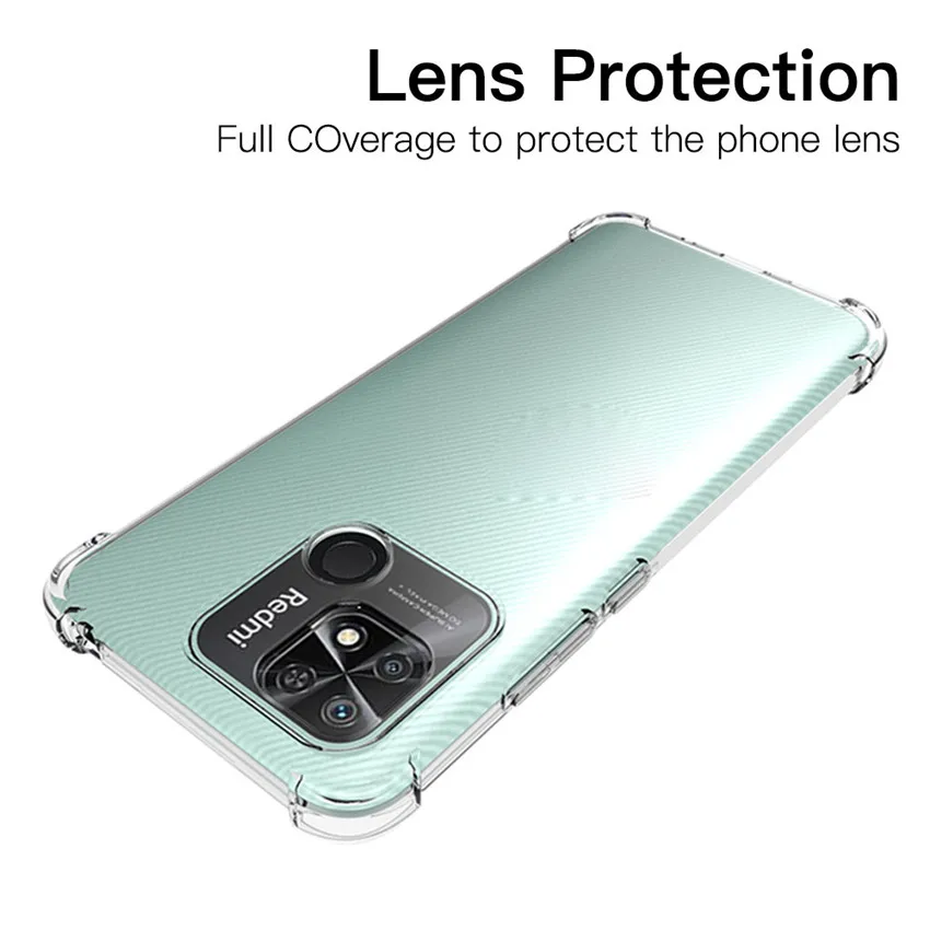 Redmi note 12 pro Case Redmi 10A Clear Silicone Cover Redmi 10C Anti-Shock Protector Redminote 12 pro plus Glass+Case Redmi 10