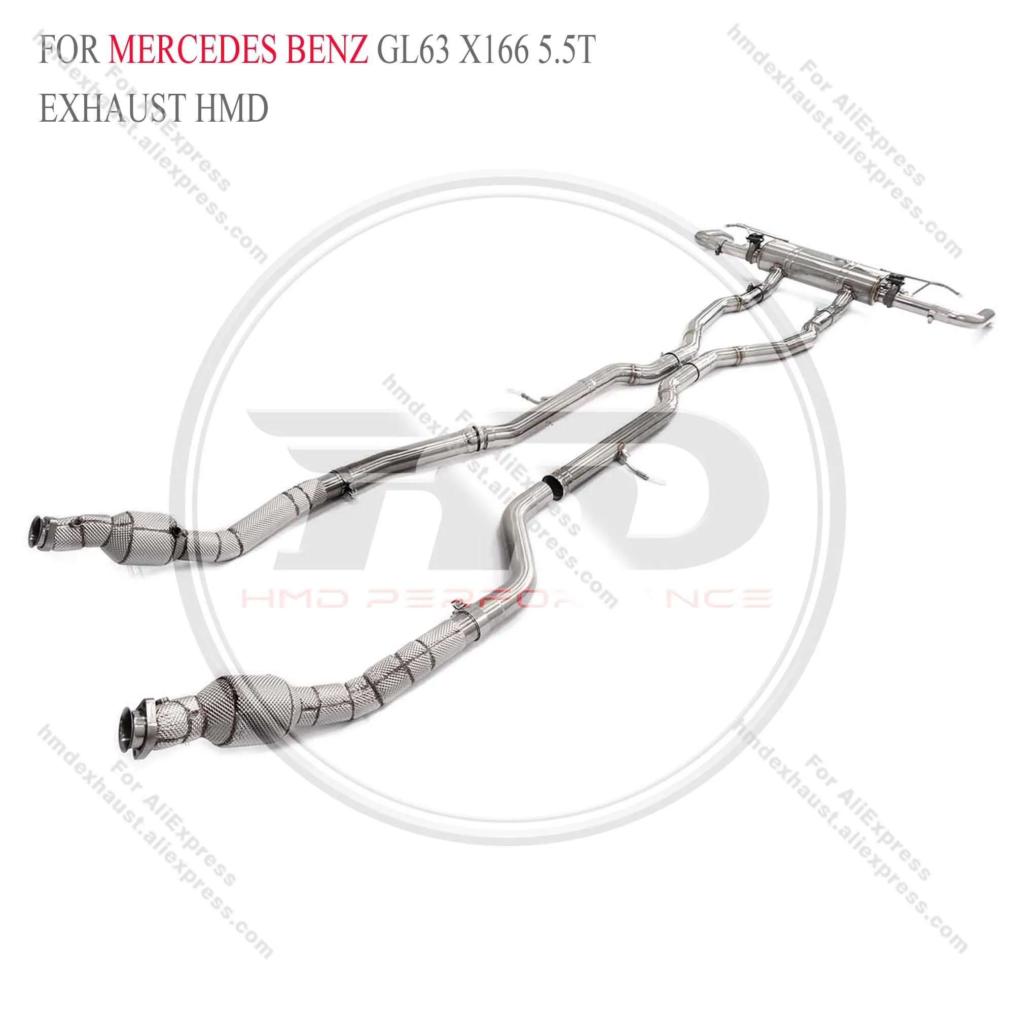 HMD эффективная выхлопная система Catback полный комплект для Mercedes benz GL63 X166 5 T с