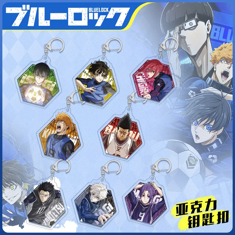 

Hot Japen Anime Blue Lock Chigiri Hyoma Cosplay Keychain Acrylic Action Figure Isagi Yoichi Kawaii Keychain Decor Prop Fans Gift