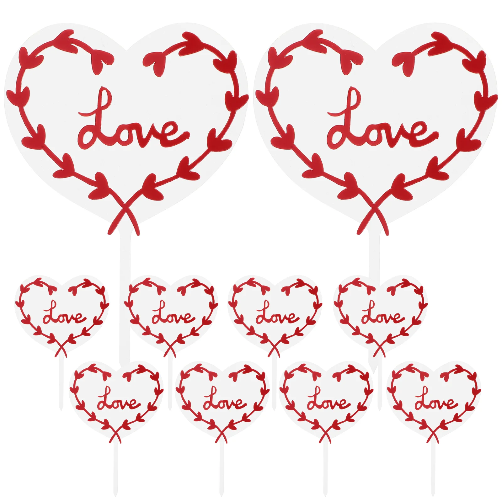 

Cake Love Cupcake Valentine Picks Toppers Heart Wedding Topper Day S Dessert Decorations Ornament Pick Foodcakes Romantic