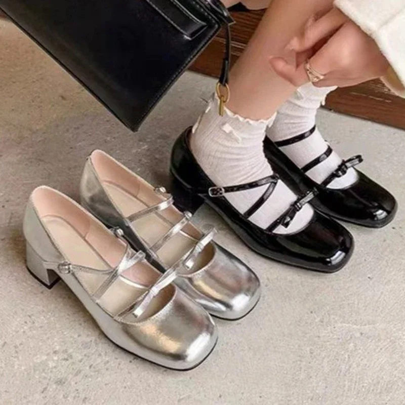 Женские туфли мэри джейн с бантом на высоком каблуке туфли-лодочки для