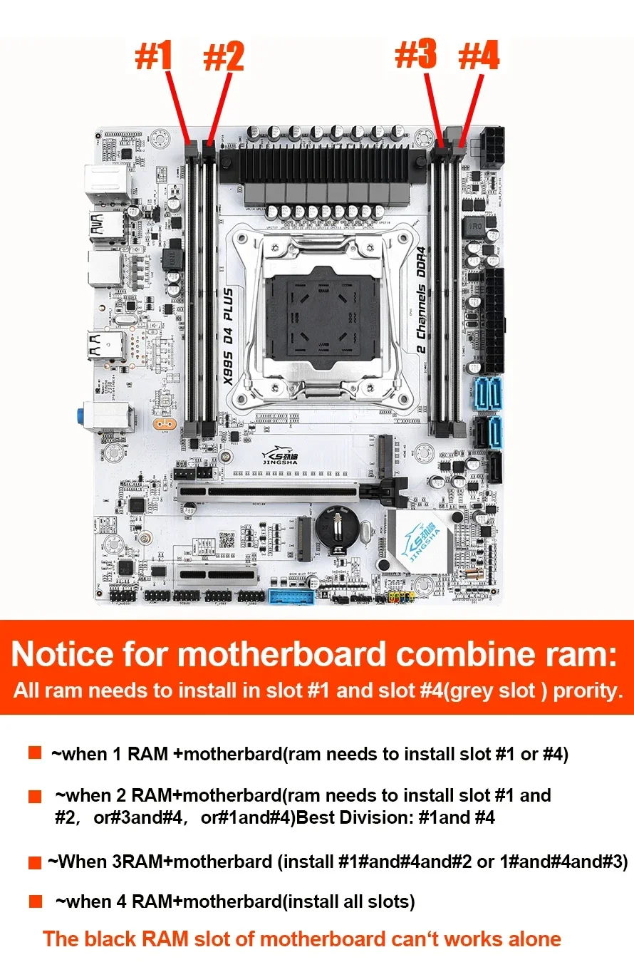Комплект материнской платы JINGSHA X99 PLUS D4 с процессором LGA2011-3 Xeon E5 2670 V3 DDR4 16 ГБ (2*8 ГБ)