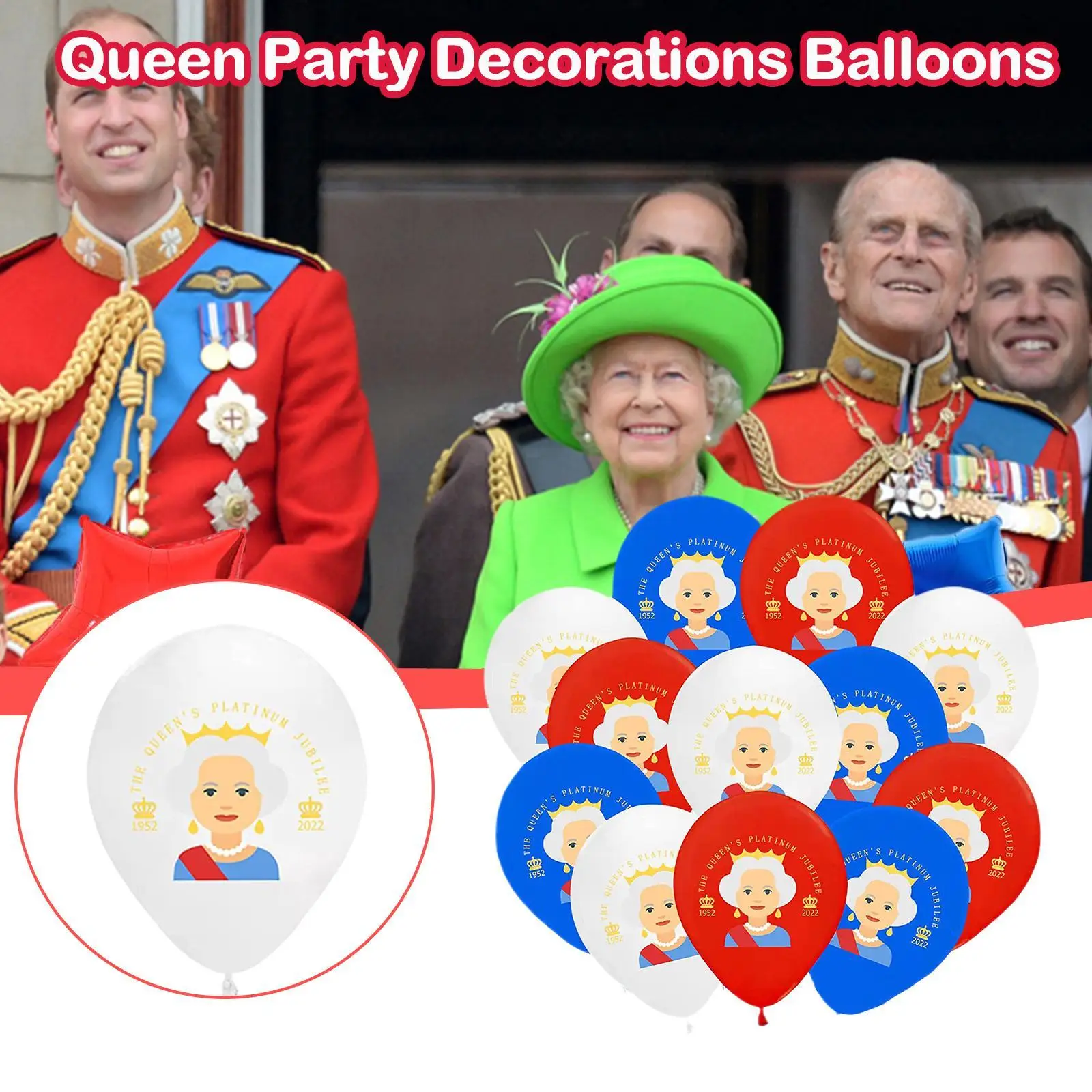 

10-50Pcs Jubilee Balloons 2022 12in Printed Latex Balloons Queens 70th Jubilee 2022 Decorations Queen Party Wholesale