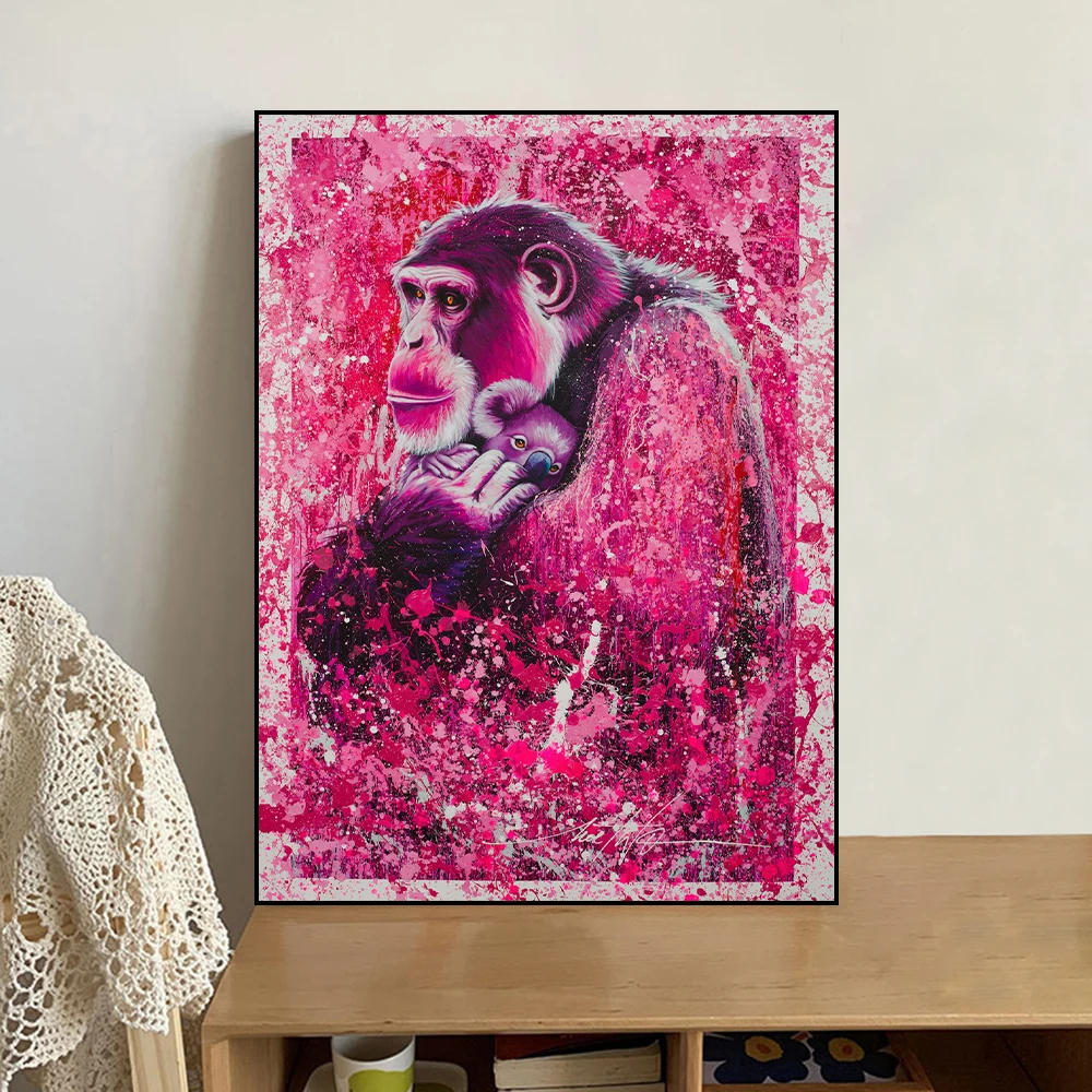 Современные абстрактные животные искусство стен на холсте граффити король льва