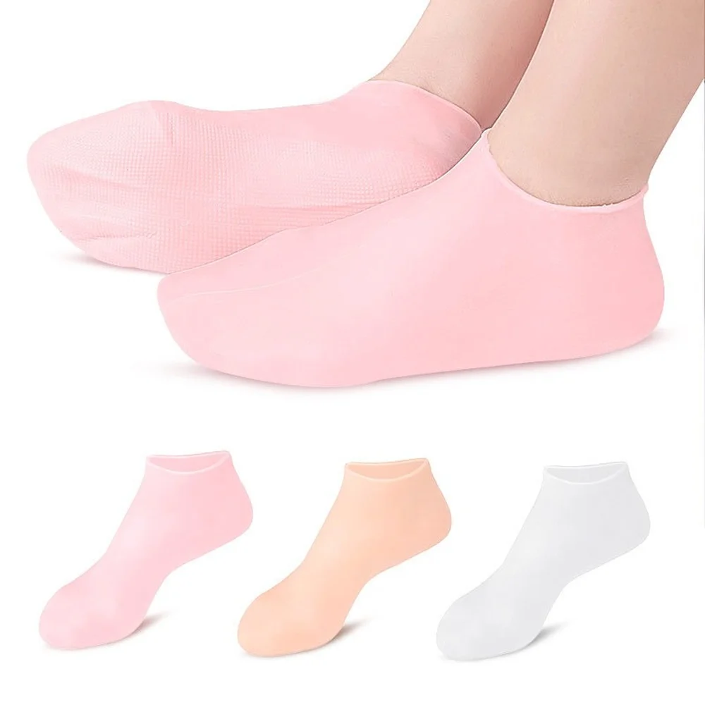 

2Pcs Silicone Foot Care Socks Anti Cracking Moisturizing Gel Socks Cracked Dead Skin Remove Protector Pain Relief Pedicure Tools