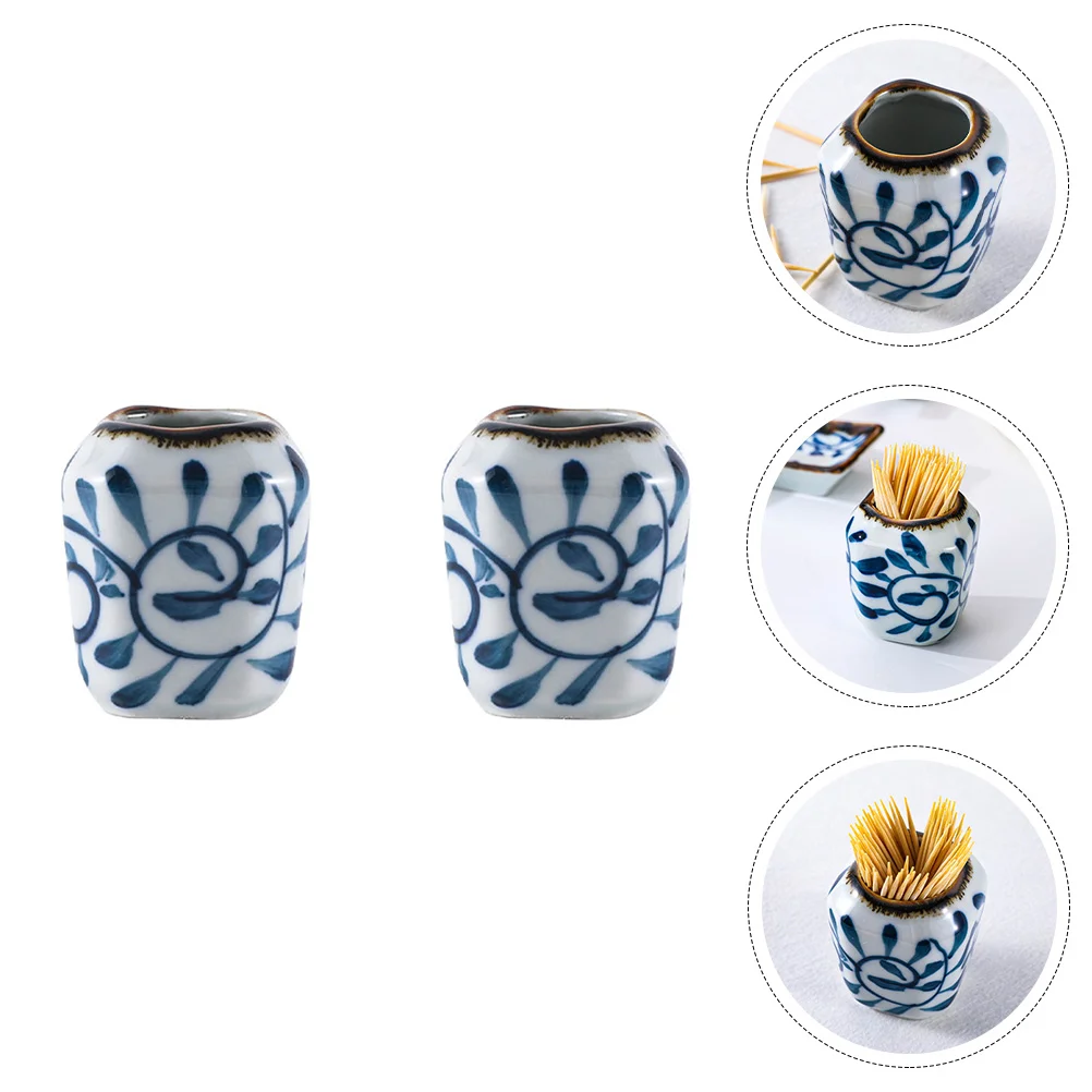 

Decorative Relief Design Toothpick Bucket Tabletop Ceramic Toothpick Holder