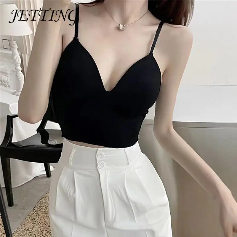

Женский Летний Шелковый бюстгальтер без рукавов с треугольными чашками, майки, сексуальный укороченный топ с подтяжками, женский топ с запа...