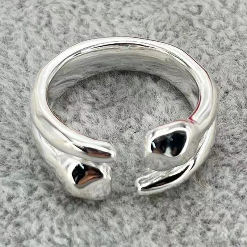 Европейское и американское серебряное кольцо для ногтей в минималистическом