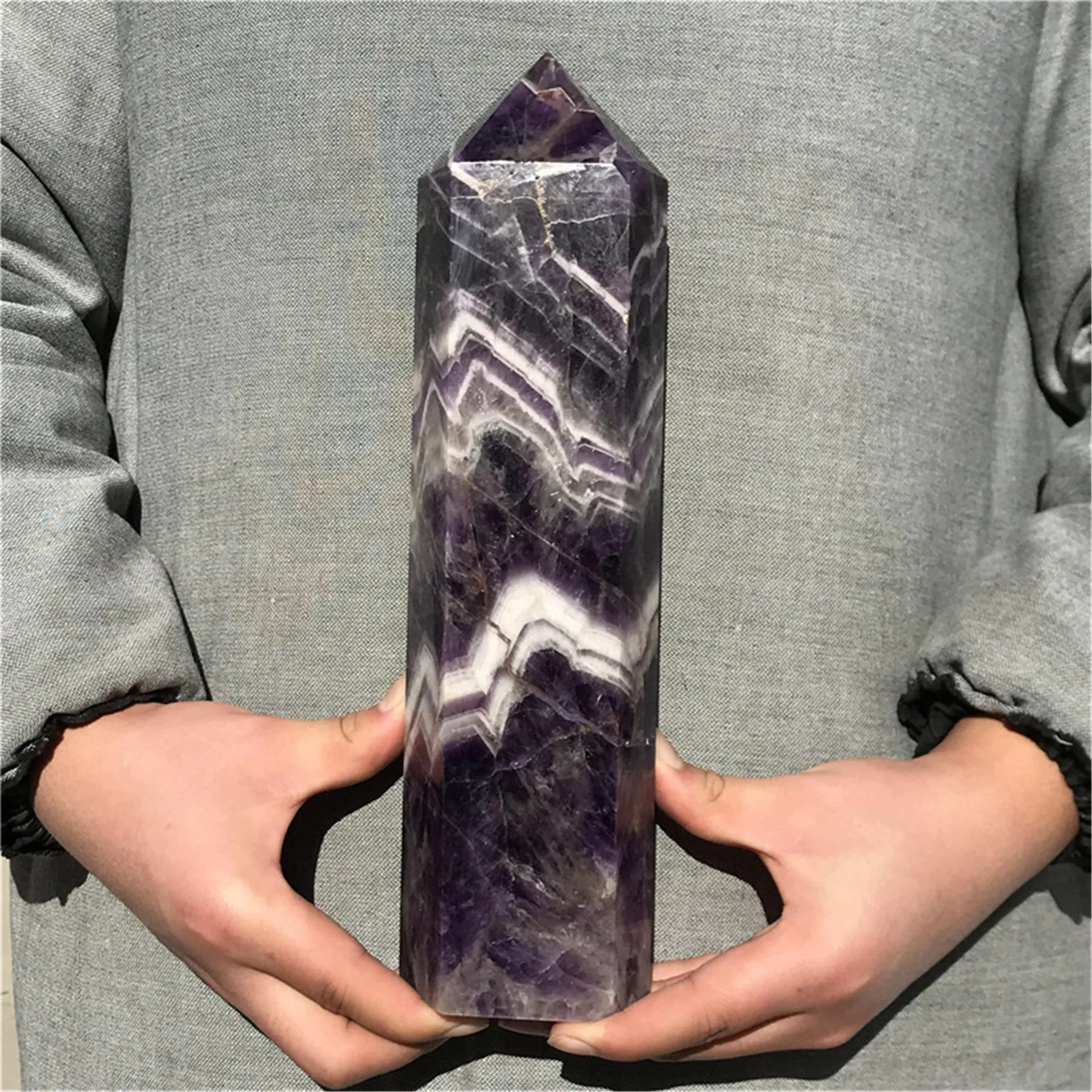 

Large size! Natural Dream Amethyst Crystal Point Energy Home Decor