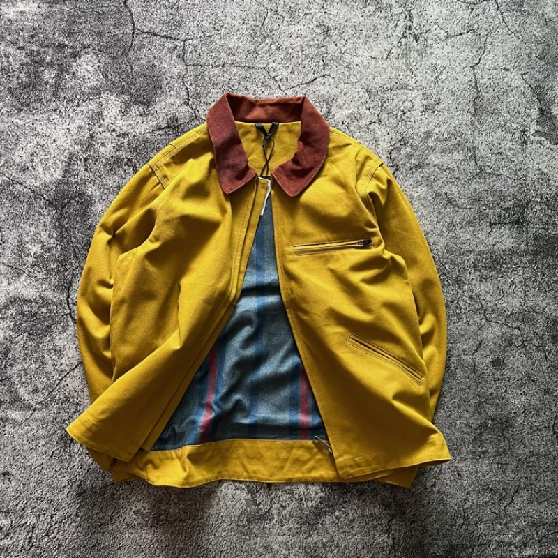 Maillard Ретро Стиль Жесткая Холст Лоскутное Вельветовый Воротник Утолщенная