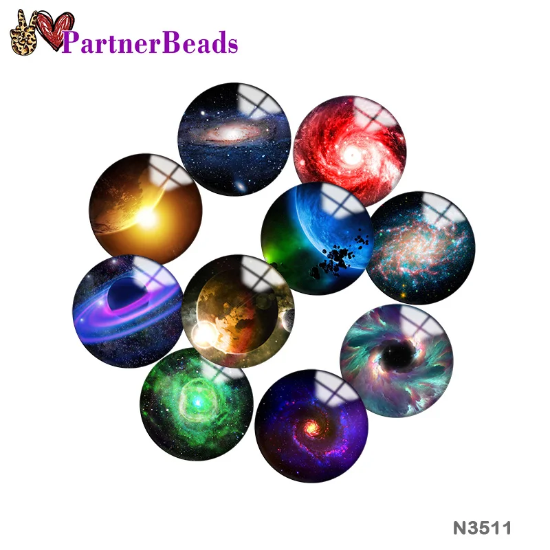 

Nebula Universe Planet Image printing metal DIY snap button accessories Fit bag hat Clothes shoes N3511