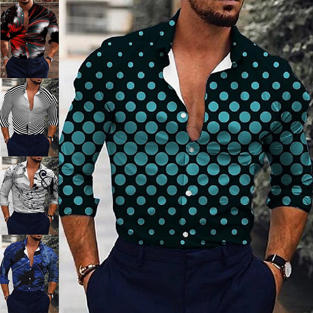 

Autumn Baroque Shirts For Men 3D Baroque Long Sleeve Luxury Social Shirt V-neck Oversized Tops Tees Shirt Homme Clothing New