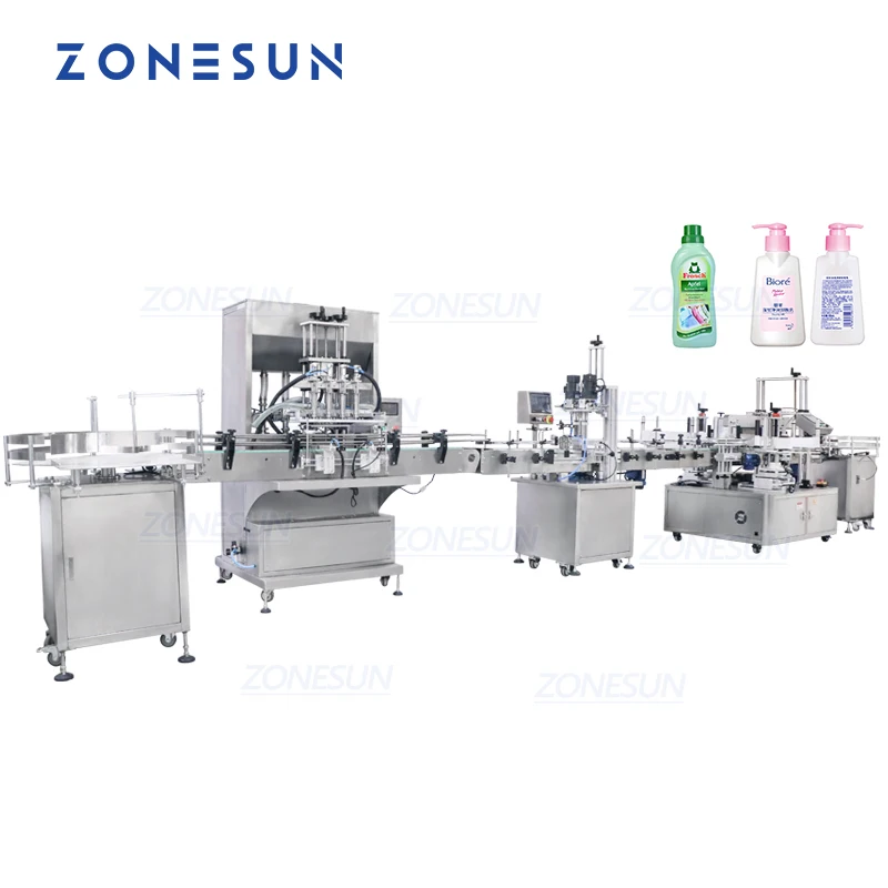Cream Bottle Can Servo Dosing Filling Capping And Labeling Machine For Production Line